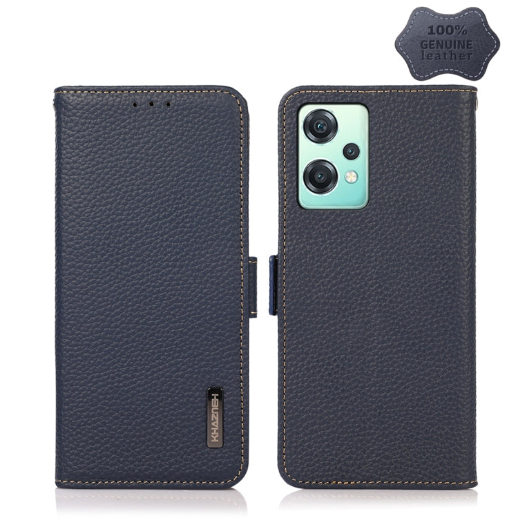 KHAZNEH Side-Magnetic Litchi Genuine Leather RFID Phone Case, For OnePlus Nord CE 2 Lite 5G, For OPPO K10 5G, For OPPO K10 Pro 5G