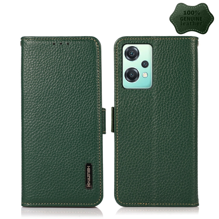 KHAZNEH Side-Magnetic Litchi Genuine Leather RFID Phone Case, For OnePlus Nord CE 2 Lite 5G, For OPPO K10 5G, For OPPO K10 Pro 5G