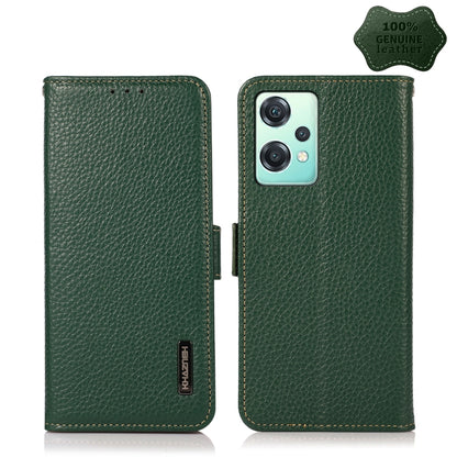 KHAZNEH Side-Magnetic Litchi Genuine Leather RFID Phone Case, For OnePlus Nord CE 2 Lite 5G, For OPPO K10 5G, For OPPO K10 Pro 5G