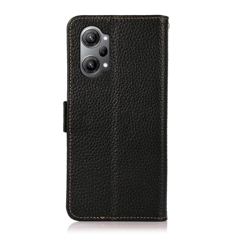 KHAZNEH Side-Magnetic Litchi Genuine Leather RFID Phone Case