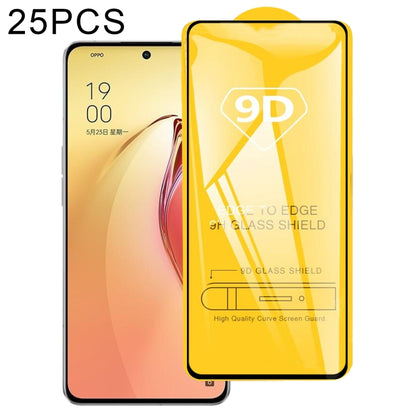 25 PCS 9D Full Glue Screen Tempered Glass Film, For OnePlus Nord 2T / Nord 2 5G (25 PCS), For OPPO Reno8 Pro (25 PCS), For OPPO Reno8 Pro+ (25 PCS)