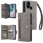 Rivet Buckle 9 Cards Three Fold Leather Phone Case