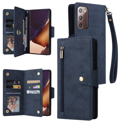 Rivet Buckle 9 Cards Three Fold Leather Phone Case