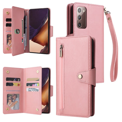 Rivet Buckle 9 Cards Three Fold Leather Phone Case