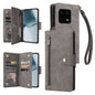 Rivet Buckle 9 Cards Three Fold Leather Phone Case