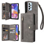 Rivet Buckle 9 Cards Three Fold Leather Phone Case