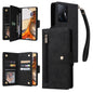 Rivet Buckle 9 Cards Three Fold Leather Phone Case