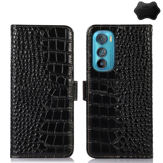 Crocodile Top Layer Cowhide Leather Phone Case, For Motorola Edge 30 5G, For Motorola Moto G Stylus 5G 2022, For Nokia C2 2nd Edition, For Nokia C21 Plus, For Nokia C21, For Nokia C200