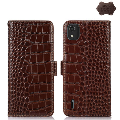 Crocodile Top Layer Cowhide Leather Phone Case, For Motorola Edge 30 5G, For Motorola Moto G Stylus 5G 2022, For Nokia C2 2nd Edition, For Nokia C21 Plus, For Nokia C21, For Nokia C200