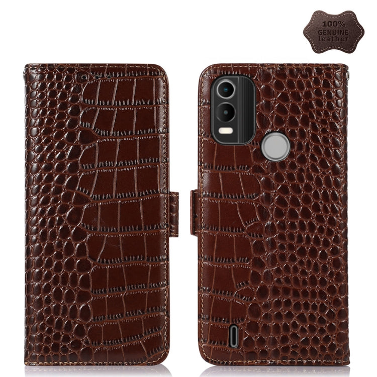 Crocodile Top Layer Cowhide Leather Phone Case, For Motorola Edge 30 5G, For Motorola Moto G Stylus 5G 2022, For Nokia C2 2nd Edition, For Nokia C21 Plus, For Nokia C21, For Nokia C200