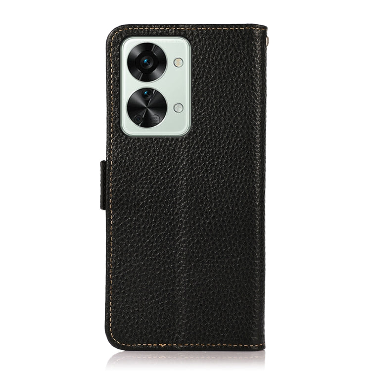 KHAZNEH Litchi Texture RFID Genuine Leather Phone Case