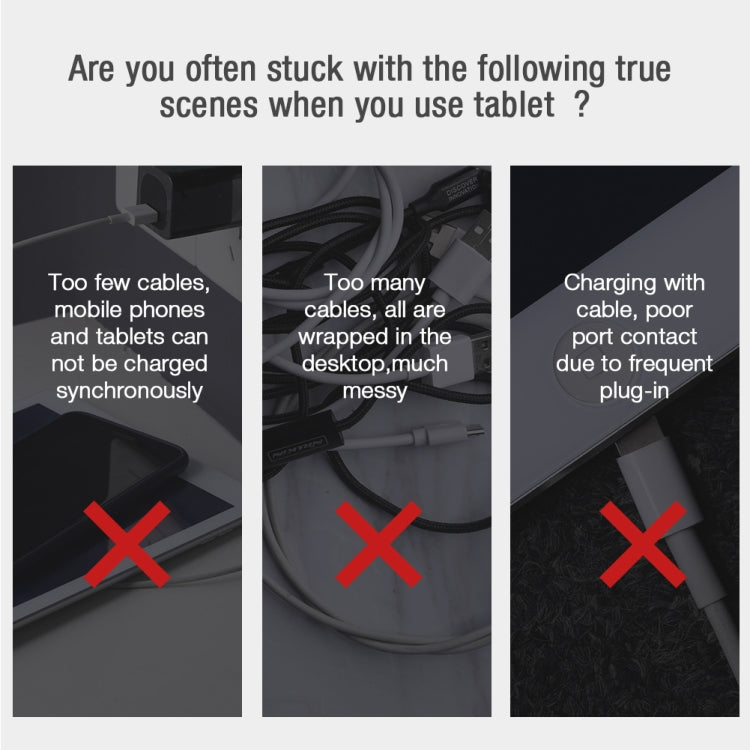 NILLKIN Magic Tag Plus Wireless Charging Receiver with USB-C / Type-C Port, Type-C Short Flex Cable