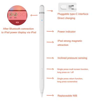 JD50 Active Stylus Pencil with Palm Rejection for iPad After 2018 Version