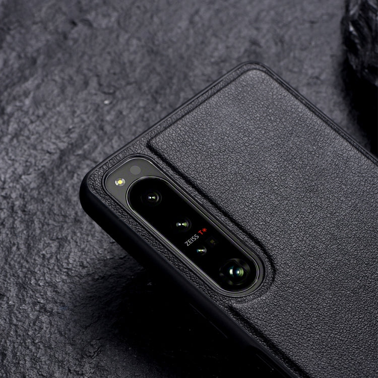 PC + Leather Texture Protective Phone Case with Metal Holder, For Sony Xperia 1 IV, For Sony Xperia 1 III