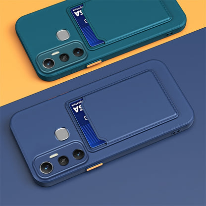 Skin Feel Card Contrast Color Button TPU Phone Case