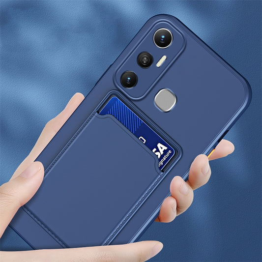 Skin Feel Card Contrast Color Button TPU Phone Case