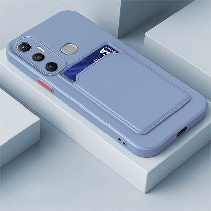 Skin Feel Card Contrast Color Button TPU Phone Case