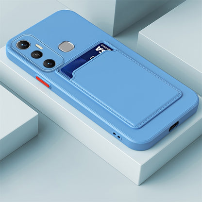 Skin Feel Card Contrast Color Button TPU Phone Case