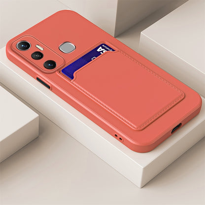 Skin Feel Card Contrast Color Button TPU Phone Case