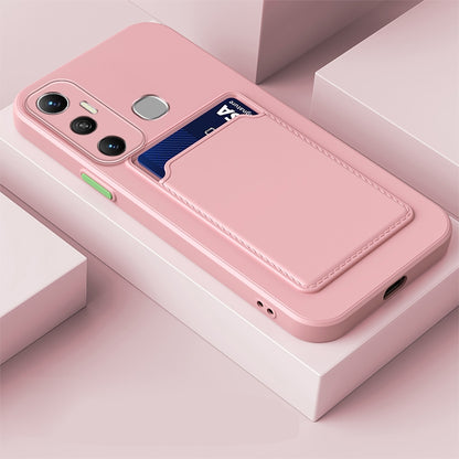 Skin Feel Card Contrast Color Button TPU Phone Case