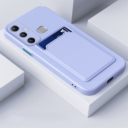Skin Feel Card Contrast Color Button TPU Phone Case