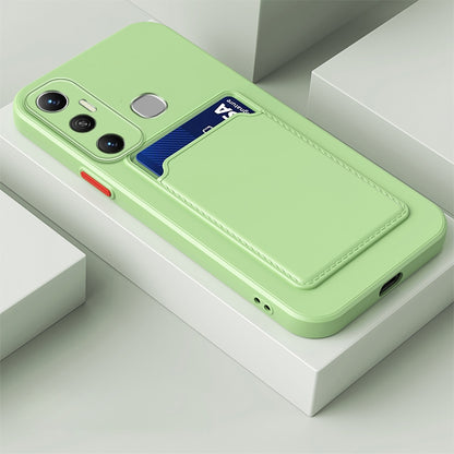 Skin Feel Card Contrast Color Button TPU Phone Case