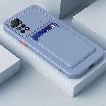 Skin Feel Card Contrast Color Button TPU Phone Case