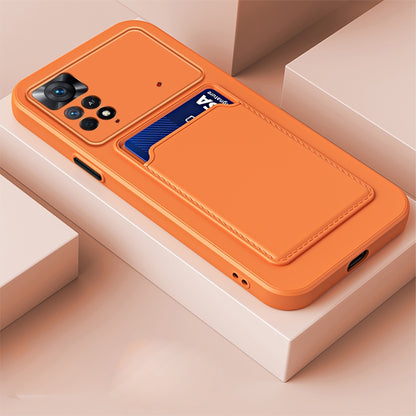 Skin Feel Card Contrast Color Button TPU Phone Case