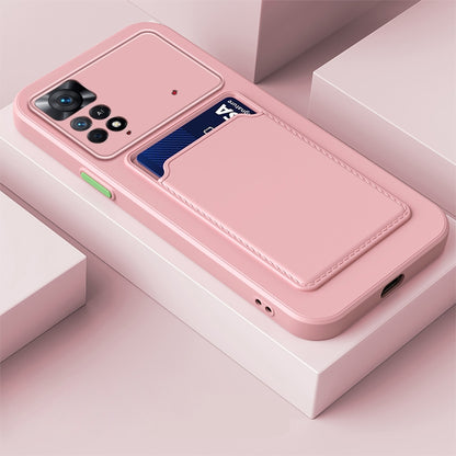 Skin Feel Card Contrast Color Button TPU Phone Case
