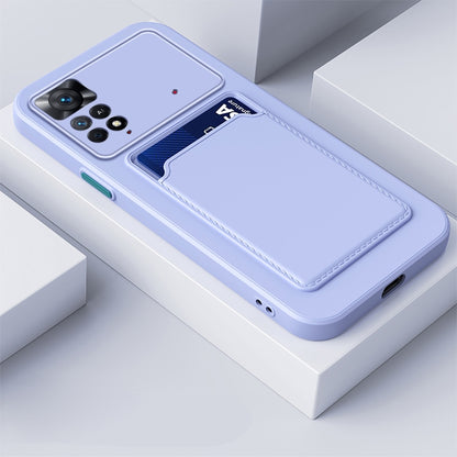 Skin Feel Card Contrast Color Button TPU Phone Case