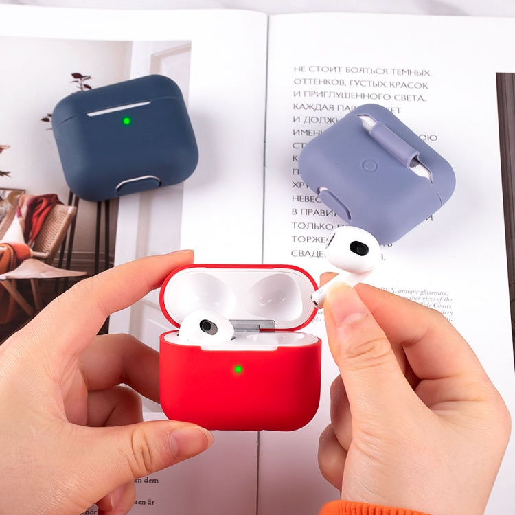 Wireless Earphone Silicone Protective Case, Light Purple, Pink, Black, Red, Grey, Matcha Green, Sky Blue, Midnight Blue, Dark Green, Lavender Grey, White, Mint Green