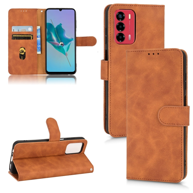 Skin Feel Magnetic Flip Leather Phone Case, For ZTE Blade A72 4G / V40 Vita