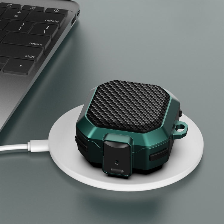 Carbon Fiber Texture Anti-fall Earphones Case with Switch, For Samsung Galaxy Buds Live/Buds Pro/Buds 2/2 Pro