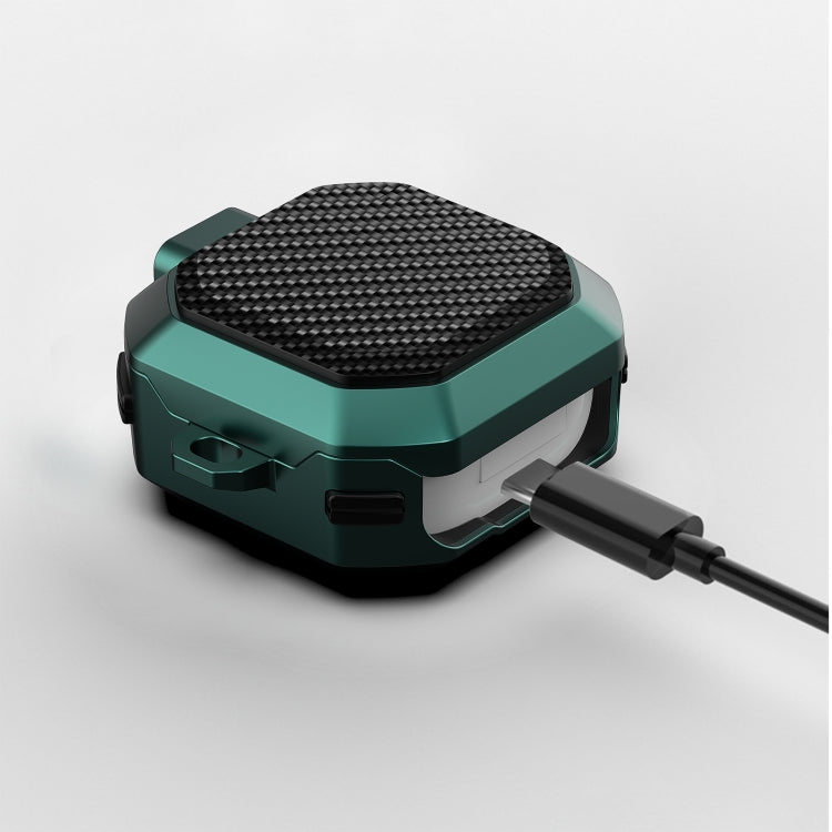 Carbon Fiber Texture Anti-fall Earphones Case with Switch, For Samsung Galaxy Buds Live/Buds Pro/Buds 2/2 Pro