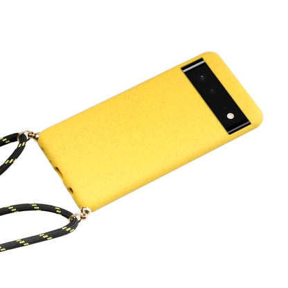 Wheat Straw Material + TPU Protective Case with Lanyard, For Google Pixel 6, For Google Pixel 6 Pro