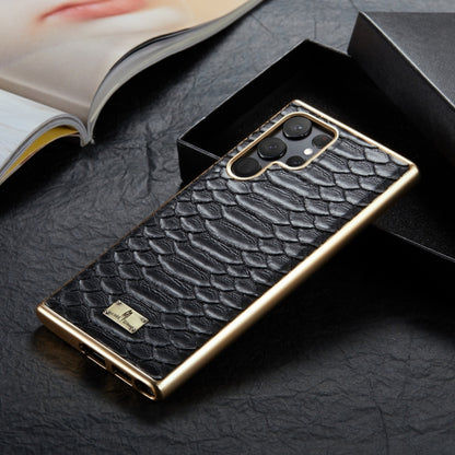 Fierre Shann Python Texture Electroplating PU Phone Case