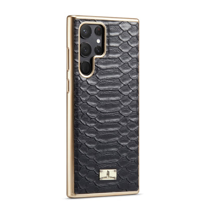 Fierre Shann Python Texture Electroplating PU Phone Case