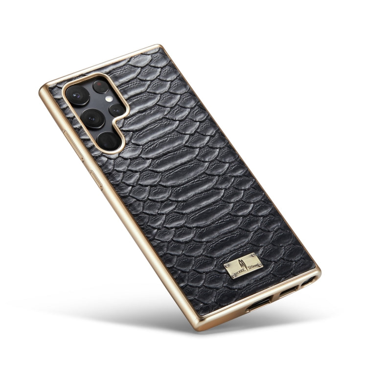 Fierre Shann Python Texture Electroplating PU Phone Case