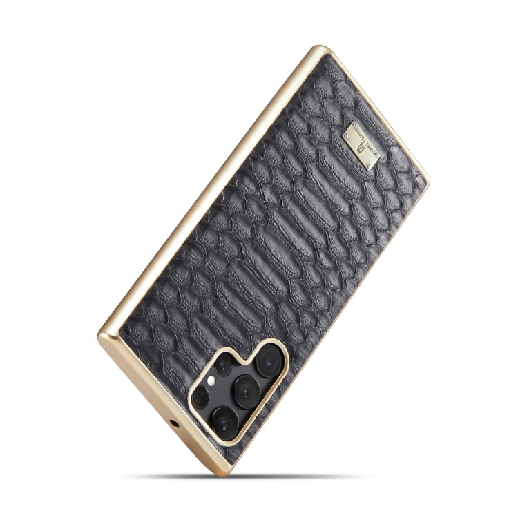 Fierre Shann Python Texture Electroplating PU Phone Case