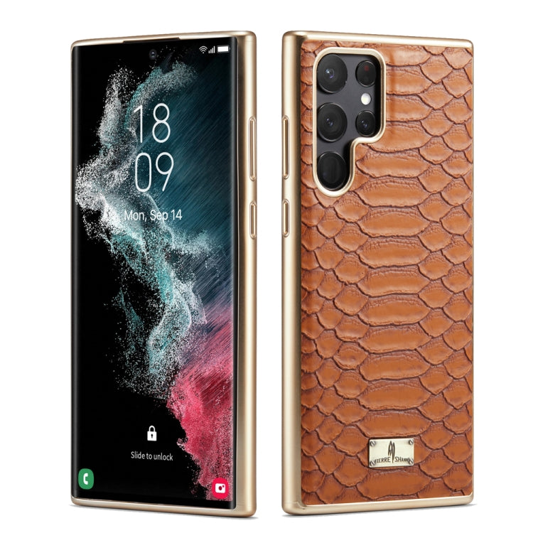 Fierre Shann Python Texture Electroplating PU Phone Case