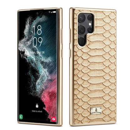 Fierre Shann Python Texture Electroplating PU Phone Case