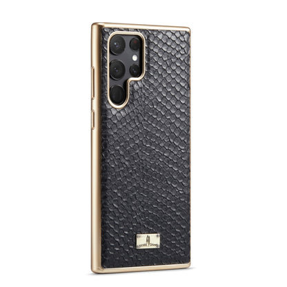 Fierre Shann  Snake Texture Electroplating PU Phone Case