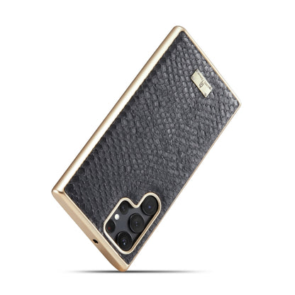 Fierre Shann  Snake Texture Electroplating PU Phone Case