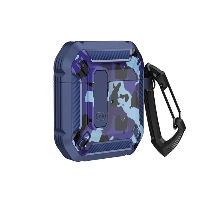 Two-Tone Printed Earphone Case with Switch Lock & Carabiner