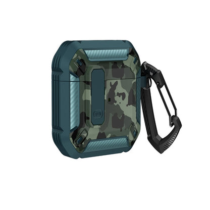 Two-Tone Printed Earphone Case with Switch Lock & Carabiner, For AirPods 1/2, For AirPods Pro