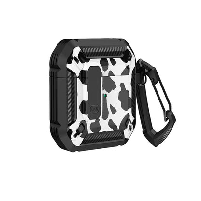 Two-Tone Printed Earphone Case with Switch Lock & Carabiner