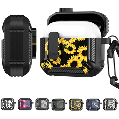 Two-Tone Printed Earphone Case with Switch Lock & Carabiner