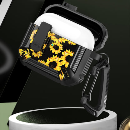 Two-Tone Printed Earphone Case with Switch Lock & Carabiner, For AirPods 1/2, For AirPods Pro