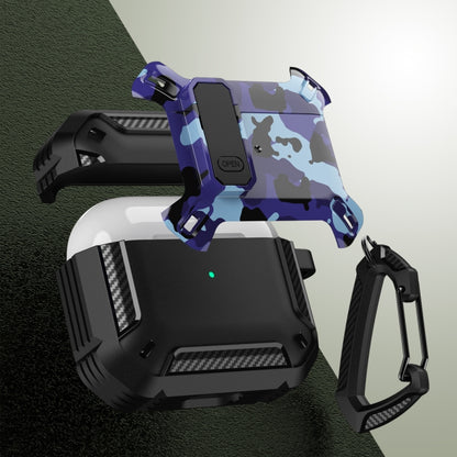 Two-Tone Printed Earphone Case with Switch Lock & Carabiner, For AirPods 1/2, For AirPods Pro