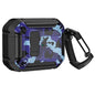 Two-Tone Printed Earphone Case with Switch Lock & Carabiner, For AirPods 1/2, For AirPods Pro